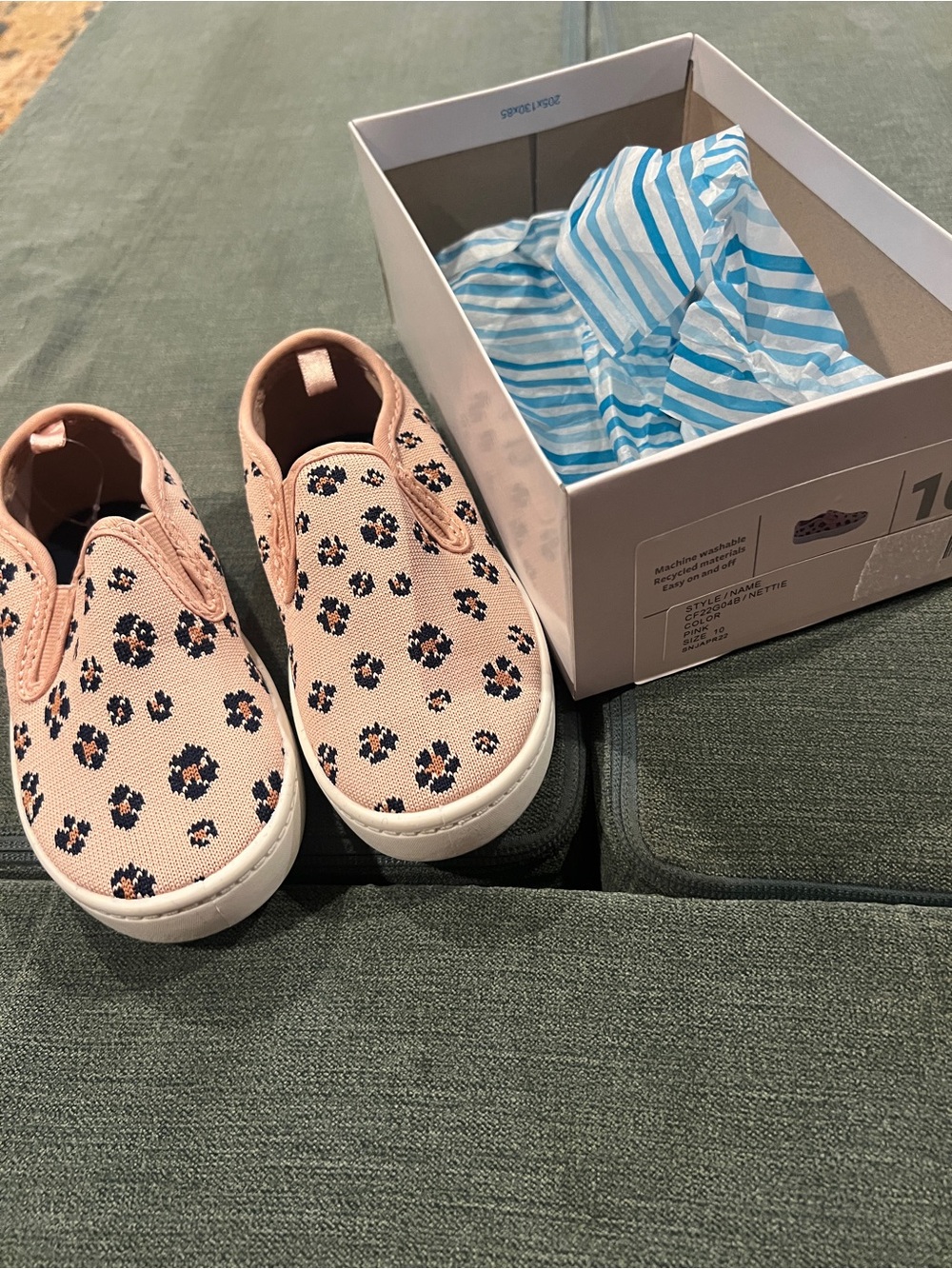 Carter's Pink Floral Slip-On Sneakers for Kids